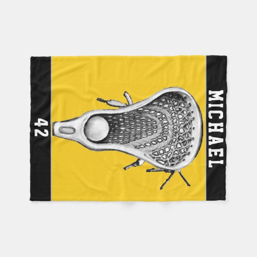 Aangepaste Lacrosse Player Fleece Deken (Voorkant (Horizontaal))