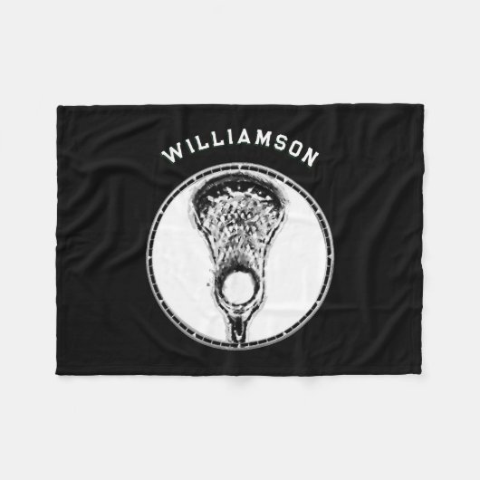 Aangepaste Lacrosse Player Fleece Deken (Voorkant (Horizontaal))