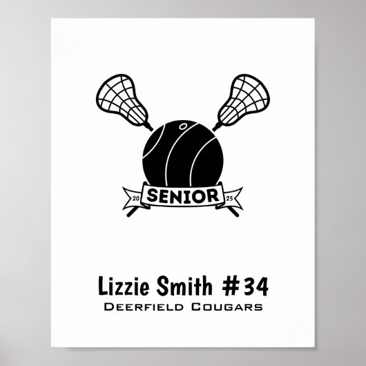 Aangepaste Lacrosse Senior Night signature poster (Voorkant)
