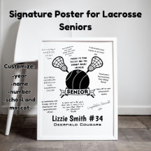 Aangepaste Lacrosse Senior Night signature poster