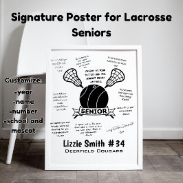 Aangepaste Lacrosse Senior Night signature poster