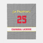Aangepaste Lacrosse Team Spirit Zwart Rood Geel Sp Fleece Deken (Voorkant)