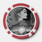 Aangepaste Lady Luck 2 Koppel Spelletjesavond Poker Chips (Achterkant)