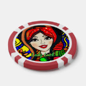 Aangepaste Lady Luck 4 Couple's Spelavond Poker Chips (Enkel)