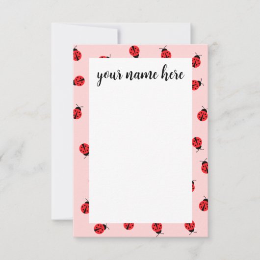 Aangepaste Ladybug Notecards Bedankkaart (Voorkant)