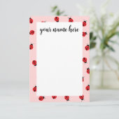 Aangepaste Ladybug Notecards Bedankkaart (Staand voorkant)