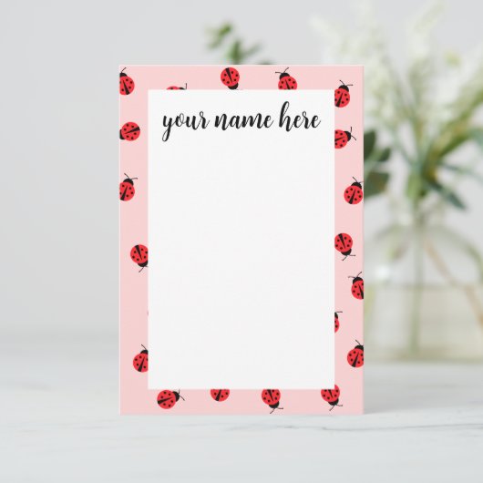 Aangepaste Ladybug Notecards Bedankkaart (Staand voorkant)