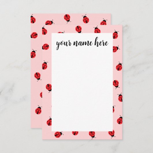 Aangepaste Ladybug Notecards Bedankkaart (Voorkant / Achterkant)