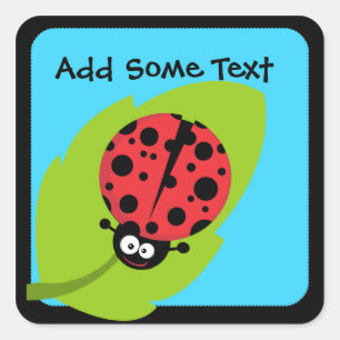 Aangepaste ladybug-stickers vierkante sticker