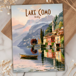 Aangepaste  Lake Como Italië Waterverf reizen Briefkaart