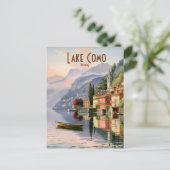 Aangepaste  Lake Como Italië Waterverf reizen Briefkaart (Staand voorkant)