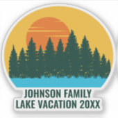 Aangepaste Lake House Familie Vakantie Keepsake Sticker (Voorkant)
