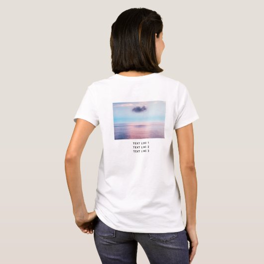 Aangepaste Lake Life Sunset Minimalistische Modern T-shirt (Achterkant volledig)