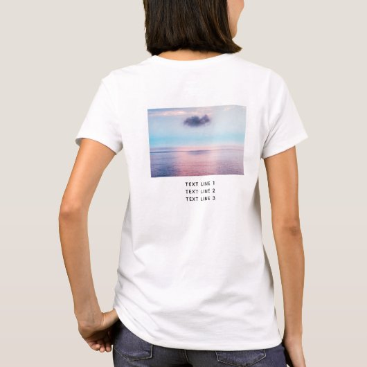Aangepaste Lake Life Sunset Minimalistische Modern T-shirt (Achterkant)