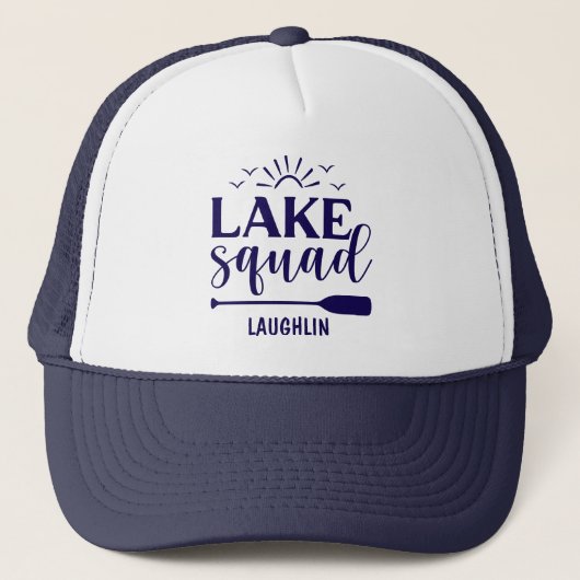 Aangepaste Lake Squad Vibes Vakantie Camping Campe Trucker Pet (Voorkant)