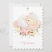 Aangepaste Lammetje De Doop en Eerste Verjaardag Kaart (Achterkant)