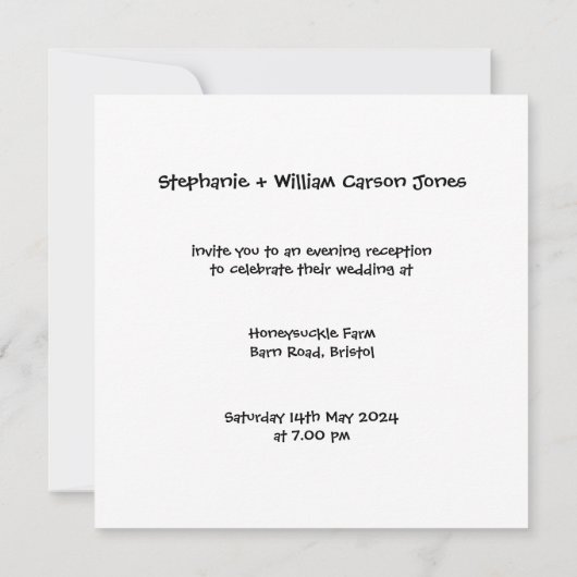 Aangepaste Land Bruiloft Rode Tractor Avond Kaart (Achterkant)