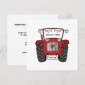 Aangepaste Land Bruiloft Rode Tractor Avond Kaart (Voorkant / Achterkant)