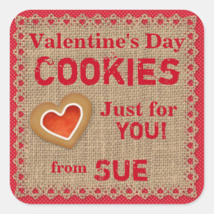Aangepaste Land Valentijn Cookie Stickers