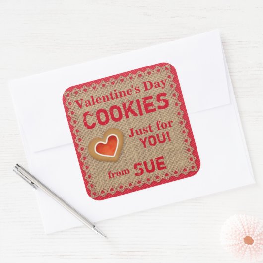 Aangepaste Land Valentijn Cookie Stickers (Envelop)