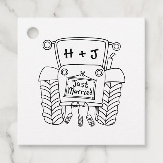 Aangepaste landcode voor trekkers bedankjes labels (Voorkant)
