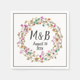 Aangepaste landelijke stijl bloemstuk kunst motief servet