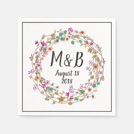 Aangepaste landelijke stijl bloemstuk kunst motief servet (Voorkant)