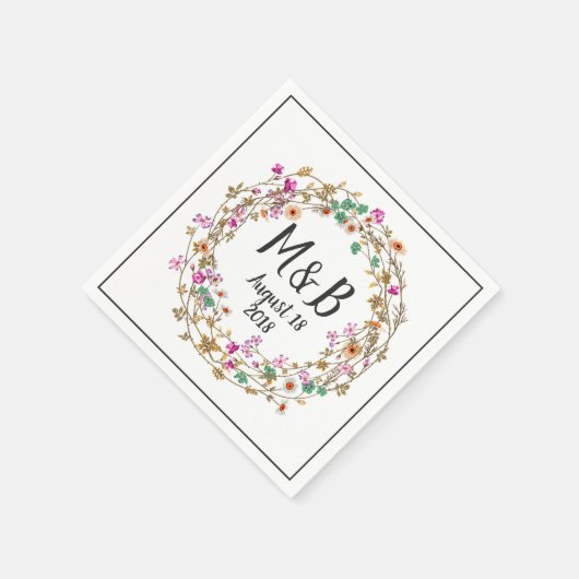 Aangepaste landelijke stijl bloemstuk kunst motief servet (Hoek)