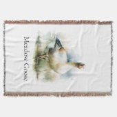 Aangepaste landelijke weide gans watercolor schild deken (Voorkant)