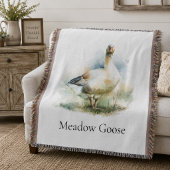 Aangepaste landelijke weide gans watercolor schild deken