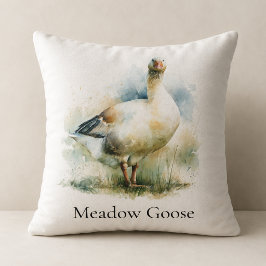 Aangepaste landelijke weide gans watercolor schild kussen