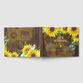 Aangepaste Landelijke Zonnebloemen Eucalyptus Blad Gastenboek (Volledig)