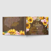 Aangepaste Landelijke Zonnebloemen Roze Rozen Brui Gastenboek (Volledig)