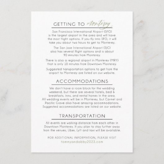 Aangepaste landkaart uitnodigingskaart voor ABBY Informatiekaartje (Achterkant)