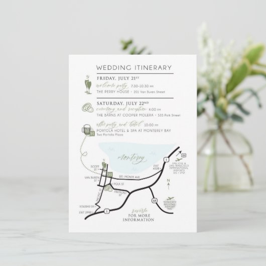 Aangepaste landkaart uitnodigingskaart voor ABBY Informatiekaartje (Staand voorkant)