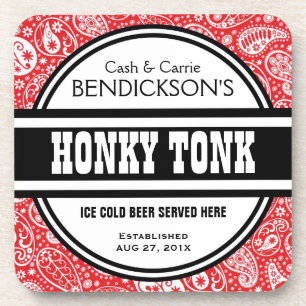 Aangepaste landmuziek Paisley Honky Tonk Pub Onderzetter
