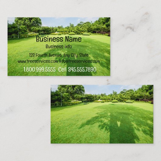 Aangepaste landschapszorg voor grastuinen visitekaartje (Voorkant / Achterkant)