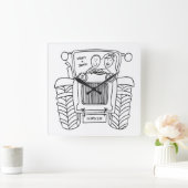 Aangepaste landverbinding tractor Acrylwandklok Vierkante Klok (Huis)