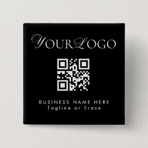 Aangepaste lange dunne Business Company Logo QR-co Vierkante Button 5,1 Cm