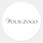 Aangepaste lange dunne zakelijke Logo minimalistis Ronde Sticker (Voorkant)