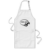 Aangepaste lange witte schort uniform met zakken (Voorkant)