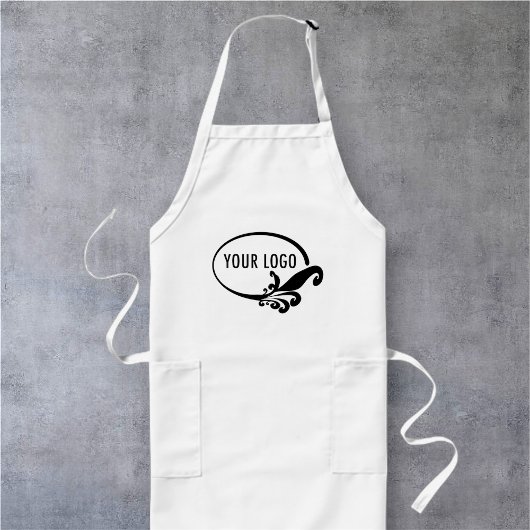 Aangepaste lange witte schort uniform met zakken