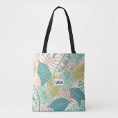 Aangepaste lantaarnmonogramzakken voor Leaf Patter Tote Bag (Voorkant)