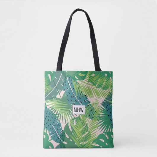 Aangepaste lantaarnmonogramzakken voor Leaf Patter Tote Bag (Voorkant)