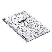 Aangepaste laptop - Damask Black en White Notitieboek (Rechterzijde)