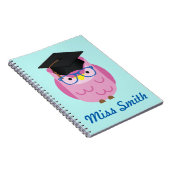 Aangepaste laptop Elke naam Roze Owl leraar Notitieboek (Rechterzijde)