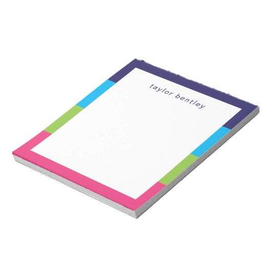 Aangepaste laptop met Bright Rugby Stripes Notitieblok (Linkerzijde)