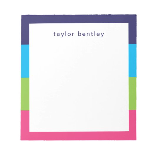 Aangepaste laptop met Bright Rugby Stripes Notitieblok (Voorkant)