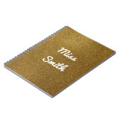 Aangepaste laptop met elke naam Gold Glitter Notitieboek (Linkerzijde)