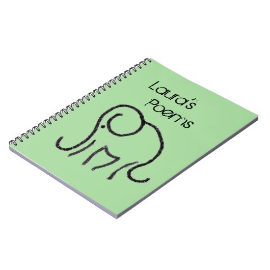 Aangepaste laptop met minimalistisch ellephant notitieboek (Linkerzijde)